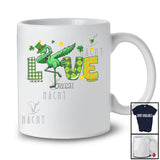 Personalized Love; Adorable St Patrick's Day Custom Name Flamingo Holding Shamrock; Family T-Shirt