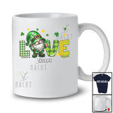Personalized Love; Adorable St Patrick's Day Custom Name Gnome Holding Shamrock; Family T-Shirt