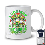 Personalized Luckiest 1st Grade Squad; Lovely St. Patrick's Day 3 Gnomes; Custom Name Teacher T-Shirt