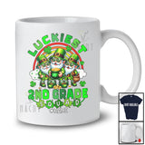 Personalized Luckiest 2nd Grade Squad; Lovely St. Patrick's Day 3 Gnomes; Custom Name Teacher T-Shirt