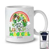 Personalized Lucky And Magical; Lovely St. Patrick's Day Custom Name Unicorn; Shamrocks Rainbow T-Shirt