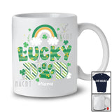 Personalized Lucky Dad; Happy St. Patrick's Day Dog Paws Dad Shamrock; Custom Name Family T-Shirt