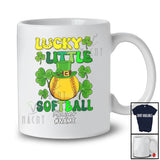 Personalized Lucky Little Softball; Lovely St. Patrick's Day Custom Name Softball Leprechaun Sport T-Shirt