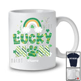 Personalized Lucky Mom; Happy St. Patrick's Day Dog Paws Mom Shamrock; Custom Name Family T-Shirt