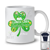 Personalized Lunch Lady Lucky Charm; Joyful St. Patrick's Day Custom Name Irish Shamrocks T-Shirt