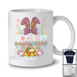 Personalized Lunch Lady; Proud Easter Flowers Leopard Bunny; Custom Name Lunch Lady Family T-Shirt