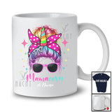 Personalized Mamacorn; Adorable Mother's Day Unicorn Custom Name Mama Messy Bun Hair T-Shirt