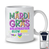 Personalized Mardi Gras Breathalyser Blow Here; Humorous Custom Name Adult; Masked Parades T-Shirt