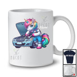 Personalized Mechanic Unicorn; Adorable Custom Name Mechanic; Worker Unicorn Careers T-Shirt