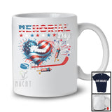 Personalized Memorial Day, Proud USA Flag Heart Hockey Patriotic, Sport Player Custom Name T-Shirt