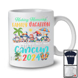 Personalized Memories Custom Family Name Vacation Cancun, Lovely Summer 5 Gnomes On Beach T-Shirt