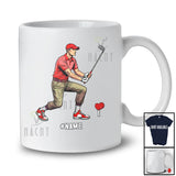 Personalized Men Playing Golf Hit Heart Away; Joyful Valentine Cusotm Name Sport Player T-Shirt