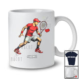 Personalized Men Playing Tennis Hit Heart Away; Joyful Valentine Cusotm Name Sport Player T-Shirt