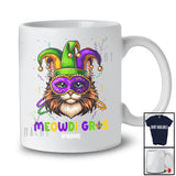 Personalized Meowdi Gras; Humorous Mardi Gras Mask Beads Cat; Custom Name Parades T-Shirt