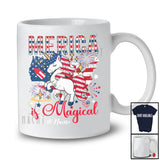 Personalized Merica Is Magical; Amusing 4th Of July US Flag Unicorn Fireworks; Patriotic T-Shirt