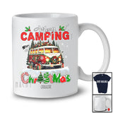 Personalized Merry Camping Christmas; Amusing X-mas Custom Name Santa Camping; Snowing Family T-Shirt