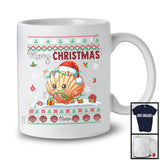 Personalized Merry Christmas; Amazing X-mas Red Plaid Santa Scallop; Custom Name Sea Animal T-Shirt