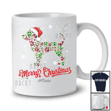 Personalized Merry Christmas; Awesome X-mas Custom Name Santa Chihuahua Shape Plaid Paws T-Shirt