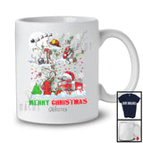 Personalized Merry Christmas; Fantastic Custom Name Firefighter Tools On X-mas Tree Lights T-Shirt