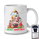 Personalized Merry Christmas; Fantastic Custom Name Firefighter Tools X-mas Tree Lights T-Shirt