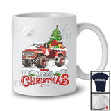 Personalized Merry Christmas; Humorous X-mas Santa Driving Pickup Truck; Custom Name Driver Group T-Shirt