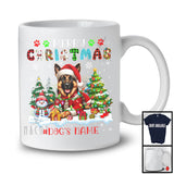 Personalized Merry Christmas; Lovely Custom Name Santa German Shepherd; Plaid X-mas T-Shirt