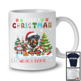 Personalized Merry Christmas; Lovely Custom Name Santa Rottweiler Owner; Plaid X-mas T-Shirt