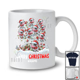 Personalized Merry Christmas; Lovely Santa Cow On X-mas Tree; Custom Name Farmer Family T-Shirt