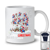 Personalized Merry Christmas; Lovely Santa Macaw On X-mas Tree; Custom Name Bird Lover T-Shirt
