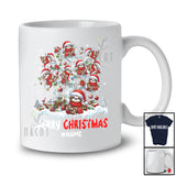 Personalized Merry Christmas; Lovely Santa Sloth On X-mas Tree; Custom Name Farmer Family T-Shirt