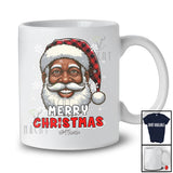 Personalized Merry Christmas; Wonderful X-mas Black Afro Santa; Custom Name Family T-Shirt