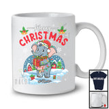 Personalized Merry Christmas; Wonderful X-mas Custom Name Santa Elephant; Wild Animal T-Shirt