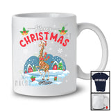 Personalized Merry Christmas; Wonderful X-mas Custom Name Santa Giraffe; Wild Animal T-Shirt