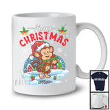 Personalized Merry Christmas; Wonderful X-mas Custom Name Santa Monkey; Wild Animal T-Shirt