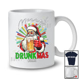 Personalized Merry Drunkmas; Amusing Christmas Santa Drinking Beer; Custom Name Family T-Shirt