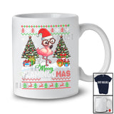 Personalized Merry FlamingoMas; Adorable Christmas Tree Sweater Santa Bird; Custom Name Flamingo T-Shirt