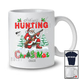 Personalized Merry Hunting Christmas; Amusing X-mas Custom Name Santa Hunting; Snowing Family T-Shirt