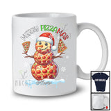 Personalized Merry Pizzamas; Lovely Christmas Custom Name Santa Pizza Snowman; Baker T-Shirt