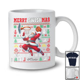 Personalized Merry Swishmas; Amusing Christmas Santa Playing Basketball Player; Sweater Sport T-Shirt