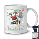 Personalized Merry Swishmas; Joyful Christmas Custom Name Santa Playing Disc Golf Player T-Shirt