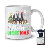 Personalized Merry Woofmas; Awesome Christmas Custom Name Three Doberman Owner; Snow T-Shirt