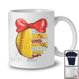 Personalized Mom Loves Her Softball Girl; Happy Mother's Day Softball Player, Custom Name Family T-Shirt