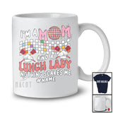 Personalized Mom Lunch Lady Nothing Scares Me; Proud Mother's Day Custom Name Family Jobs T-Shirt