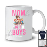 Personalized Mom Of 3 Boys; Humorous Mother's Day Out of Battery Mom; Custom Name Family T-Shirt