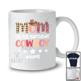 Personalized Mom Of The First Birthday; Humorous Mother's Day Plaid; Custom Name Cowboy Family T-Shirt
