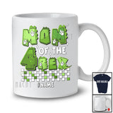 Personalized Mom Of The Four Rex; Cheerful Mother's Day Birthday Dinosaur; Custom Name Family T-Shirt