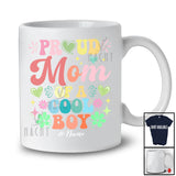 Personalized Mom Of a Cool Boy; Joyful Mother's Day Hearts; Son Custom Name Family T-Shirt