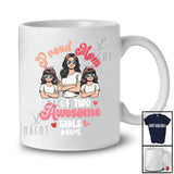 Personalized Mom of 2 Awesome Girls; Joyful Mother's Day Hearts; Custom Name Daughters Family T-Shirt