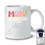 Personalized Mom2 Est 2025; Amusing Mother's Day Mom Of Two Math; Custom Name Family T-Shirt