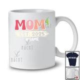 Personalized Mom4 Est 2025; Amusing Mother's Day Mom Of Four Math; Custom Name Family T-Shirt